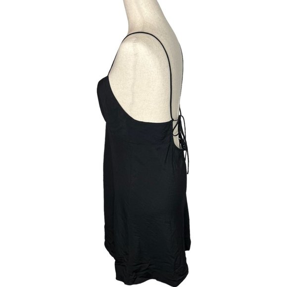 Madewell $88 Layton Mini Slip Dress in Black Size 8 NL091 - Picture 5 of 9